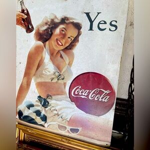 1951 Coca-Cola Vintage Metal Pin-up